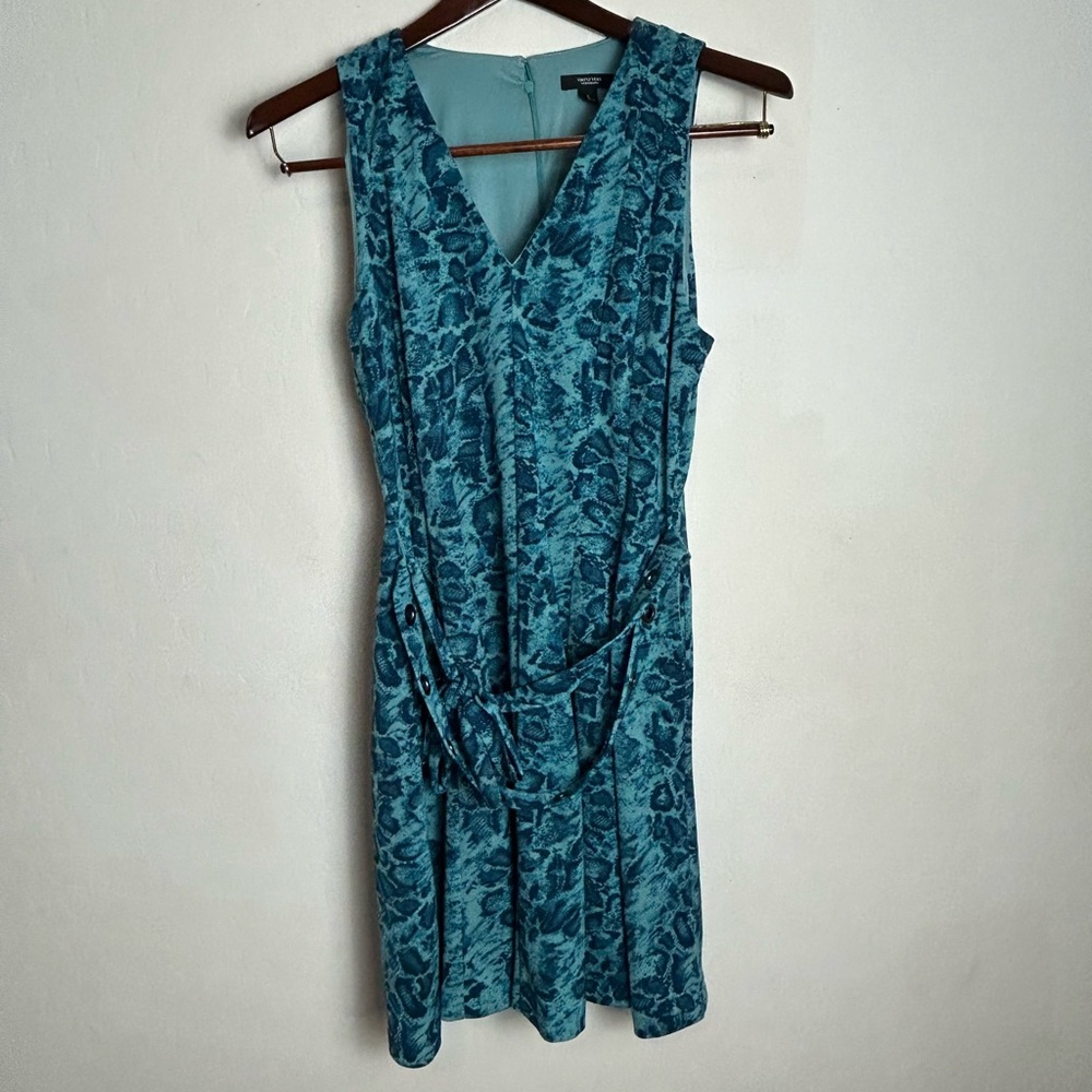 Simply Vera Vera Wang Teal Patterned Midi Dress